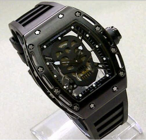 Review Richard Mille Replica RM 052 ALL Black Skull DLC watch - Click Image to Close